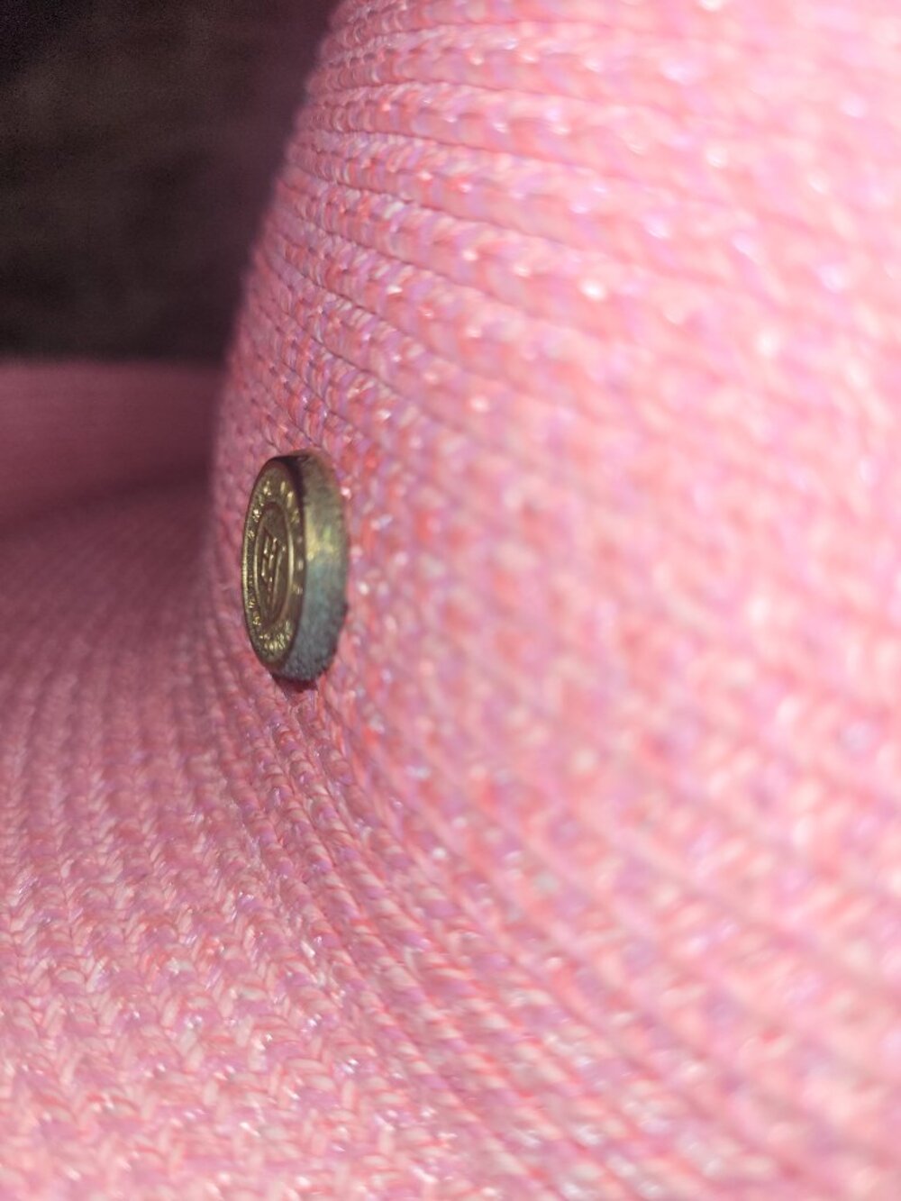 Eric Javits New York Squishee Packable Hat Logo Peach Sun Straw Made in USA - Picture 6 of 9
